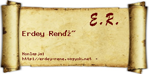 Erdey René névjegykártya
